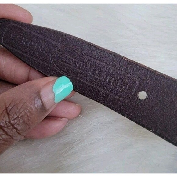 Fossil brown leather link belt wmns sz small - Picture 2 of 3